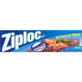 Ziploc 10 in. gal. Plastic Freezer Bag 15 Bag (12 Pack) 00389