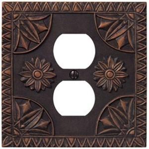 Creative Accents York 1 Outlet Wall Plate   Antique Bronze 879ABRZ08