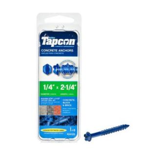 Tapcon 1/4 in. x 2 1/4 in. Steel Hex Washer Head Concrete Anchors (8 Pack) 24125
