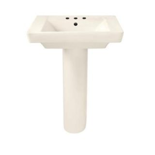 American Standard Boulevard Pedestal Combo Bathroom Sink in Linen with 8 in. Faucet Centers 0641.800.222