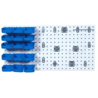 Triton Products 3/8 in. White Steel Square Hole Pegboards with LocHook Assortment (12 Pieces) LB18 1WHBB Kit