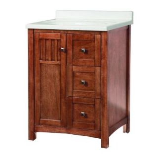 Foremost Knoxville 25 in. W x 22 in. D Vanity in Nutmeg with Vanity Top in White KNCAW2522D