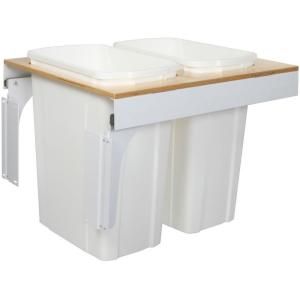 Knape & Vogt 17.5 in. x 17.5 in. x 23.19 in. In Cabinet Pull Out Top Mount Soft Close Trash Can TSC18 2 35WH