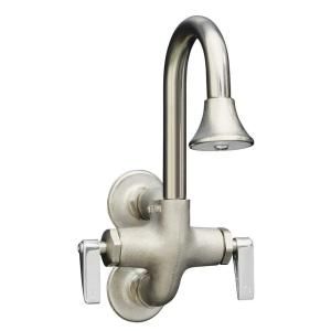 KOHLER Cannock Wall Mount 2 Handle High Arc Wash Sink Faucet in Rough Plate K 8892 RP