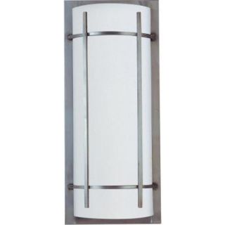 Illumine 2 Light Outdoor Wall Lantern White Glass Brushed Metal Finish HD MA40638739
