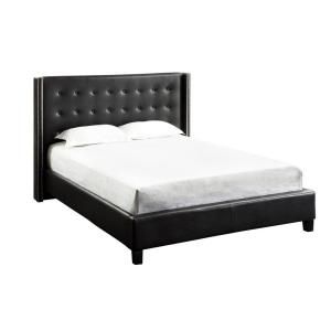 HomeSullivan Franklin Park Black Bonded Leather Full Size Platform Bed 40315B712W(3A)[BED]