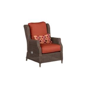 Brown Jordan Vineyard Patio Motion Lounge Chair in Cinnabar with Empire Chili Lumbar Pillow M11097 LA 10