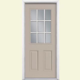 Masonite 9 Lite Painted Steel Entry Door with Brickmold 32432