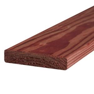 WeatherShield 5/4 in. x 6 in. x 12 ft. Premium Redwood Tone Pressure Treated Lumber 107362