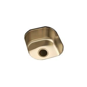 KOHLER Undertone Undercounter Stainless 17.125x15.5x7.625 0 Hole Single Bowl Entertainment Sink in Satin Bronze K 14300 SBV