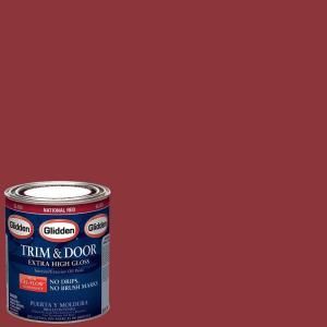 Glidden Trim and Door 1 qt. National Red Gloss Interior/Exterior Oil Paint GL  302  04