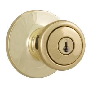 Weslock Reliant Keyed Entry Tulip Knob in Polished Brass 00240T3T3FR2D