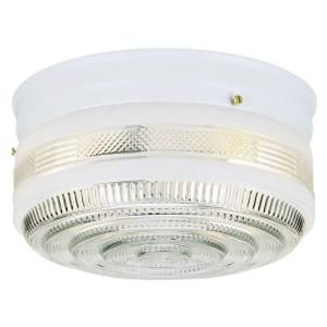 Westinghouse 2 Light Ceiling Fixture White Interior Flush Mount with White and Clear Glass 6620300