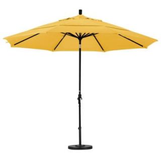 California Umbrella 11 ft. Aluminum Collar Tilt Double Vented Patio Umbrella in Yellow Pacifica GSCU118302 SA57 DWV