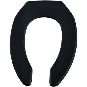 Church Self Sustaining STA TITE Elongated Open Front Toilet Seat in Black 295SSCT 047