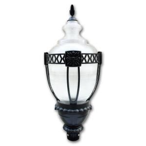 Yosemite Home Decor Exterior Lighting 18 in. Metal Halide Commercial Street Lamp, Black Frame with White Shade HW7008