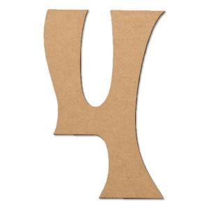 Design Craft MIllworks 8 in. MDF Wavy Wood Number (4) 47318