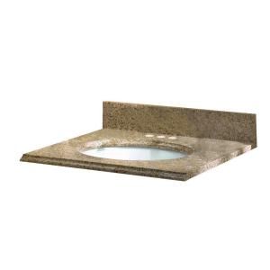 Pegasus 31 in. x 22 in. Granite Vanity Top with White Bowl and 4 in. Faucet Spread in Beige 16682