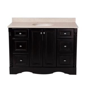 St. Paul Valencia 48 in. Vanity in Antique Black with Colorpoint Vanity Top in Maui VASD48MAP2COM AB