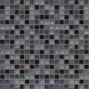 Jeffrey Court Black Azure 12 in. x 12 in. 8 mm Glass Marble Mosaic Wall Tile 99205