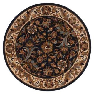 Home Decorators Collection Dudley Navy/Beige 5 ft. 9 in. Round Area Rug 5385865320