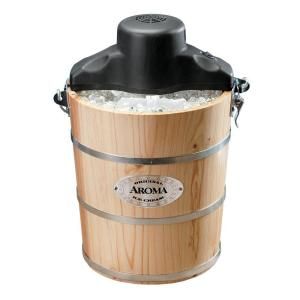 AROMA 6 Qt. Wood Barrel Ice Cream Maker AIC 206EM
