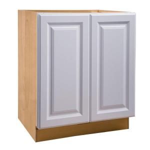 Home Decorators Collection Assembled 33x34.5x24 in. Base Cabinet with Double Full Height Doors in Hallmark Arctic White B33FH HAW