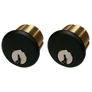 Global Door Controls Double Brass Mortise Cylinder in Duronotic TH1100 BCX2DU