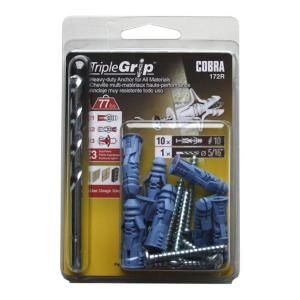 Triple Grip #10 1 1/2 in. Anchors with Screws (10 Pack) 172R