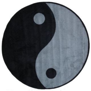 LA Rug Inc. Fun Time Shape Ying Yang 51 in. Round Area Rug FTS 152 51RD