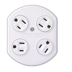 360 Electrical 4 Outlet Rotating Adapter 36030 W