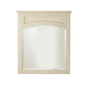 Home Decorators Collection Cape Cod 32 in. L x 28 in. W Framed Wall Mirror in Antique White 1208600560