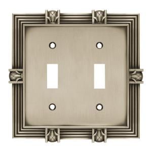 Liberty Pineapple 2 Gang Toggle Switch Wall Plate   Brushed Satin Pewter W102ZMC BSP C