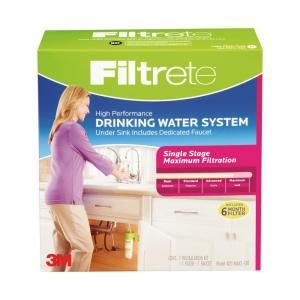 Filtrete Single Stage Maximum Filtration High Performance Drinking Water System with Faucet 4US MAXS S01
