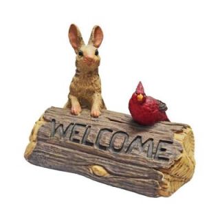 Call of The Wild 9 in. Bunny and Cardinal Welcome Sign 89860