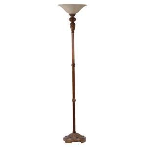 Absolute Decor 72 in. Distressed Gold Torchiere with Glass Globe CVAMP083