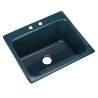 Thermocast Kensington Drop in Acrylic 25x22x12 in. 2 Hole Single Bowl Utility Sink in Verde 21242