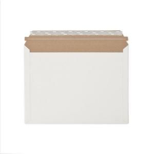Plain White 12.5 in. x 9.5 in. White Paperboard Stay Flat Mailers with Adhesive Easy Close Strip 250/Case LX 1