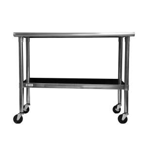 Trinity EcoStorage 48 in. NSF Stainless Steel Table with Wheels TSC WKT221C