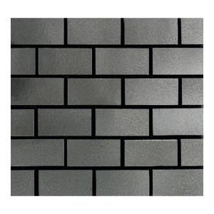 Daltile Urban Metals Stainless 12 in. x 12 in. x 8 mm Metal Brick Joint Mesh Mounted Mosaic Wall Tile UM0112BJMS1P2
