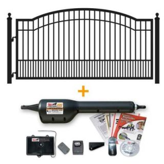 Mighty Mule 12 ft. x 6 ft. Biscayne Single Driveway Gate with Single Swing Automatic Opener DISCONTINUED G1510 KIT FM200