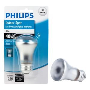 Philips 40 Watt Incandescent R16 Spot Light Bulb 415406