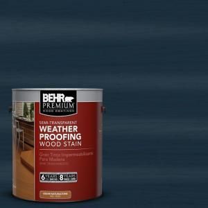 BEHR Premium 1 gal. #ST 101 Atlantic Semi Transparent Weatherproofing Wood Stain 507701