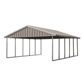 PWS Premium Canopy 20 ft. x 24 ft. Ash Grey and Polar White All Steel Carport Structure with Durable Galvanized Frame S 2024 PW
