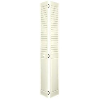 Home Fashion Technologies 2 in. Louver/Panel Behr Cottage White Solid Wood Interior Bifold Closet Door 12536801813