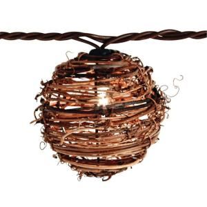 10 Bulb Incandescent Rattan Ball String Lights KF01435