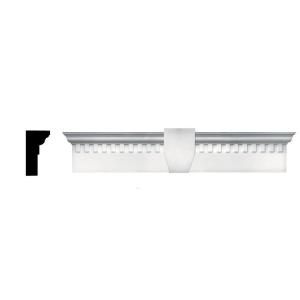 Builders Edge 6 in. x 33 5/8 in. Classic Dentil Window Header with Keystone in 117 Bright White 060020633117