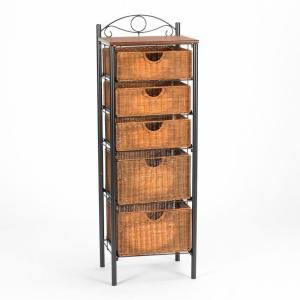 Home Decorators Collection Iron and Wicker 5 Drawer Storage Unit BE8999