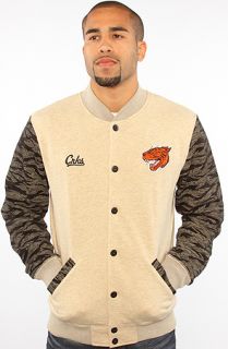 Crooks and Castles The Ranger Tiger Camo Stadium Jacket in Heather Oatmeal