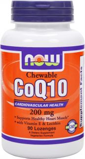 NOW Foods   CoQ10 Cardiovascular Health with Lecithin & Vitamin E 200 mg.   90 Lozenges